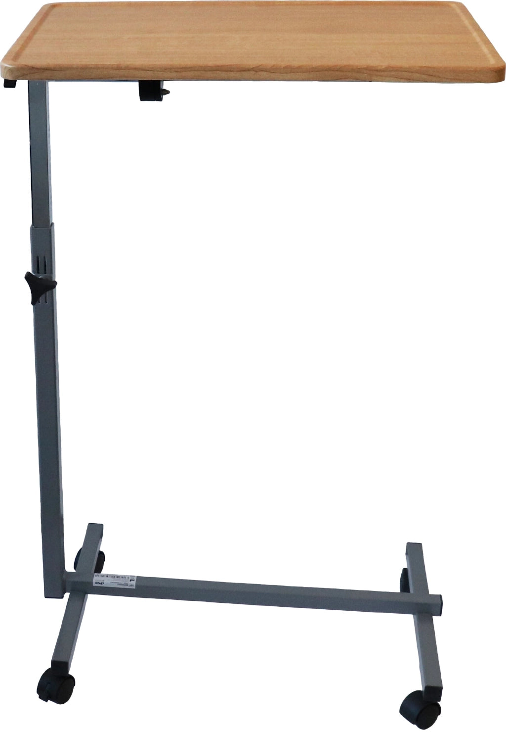 Pflege- und Beistelltisch SuppliTo mit höhenverstellbarem Gestell und Tischplatte in gemütlicher Holzoptik – mobil einsetzbar mit Rollen