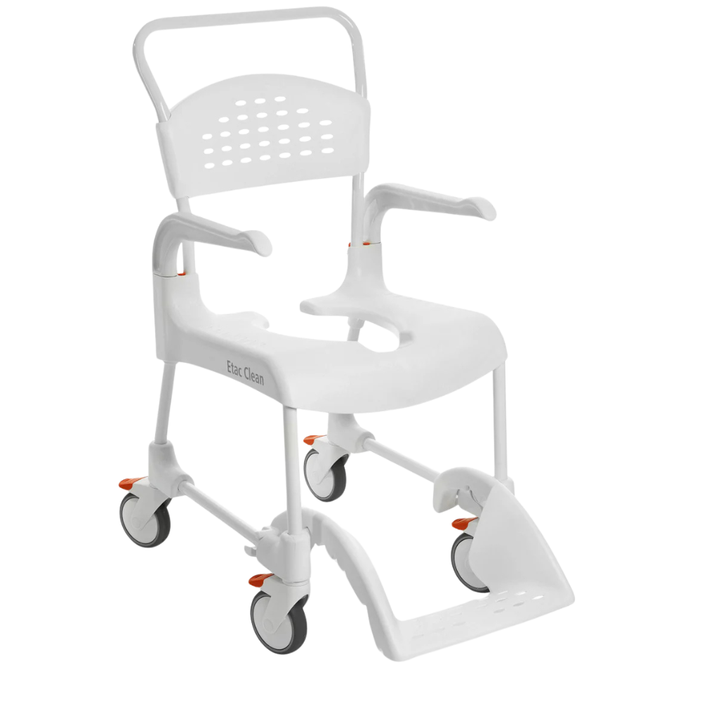 Dusch- & Toilettenrollstuhl Etac Clean in Weiß