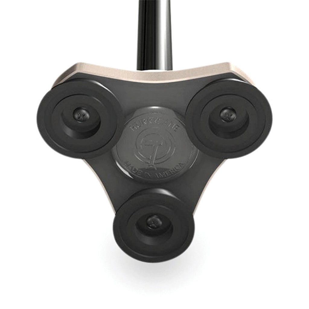 Unteransicht des dreibeinigen Hurrycane-Gummifußes – zeigt die drei rutschfesten Auflagepunkte für stabilen und sicheren Halt auf unterschiedlichen Untergründen.