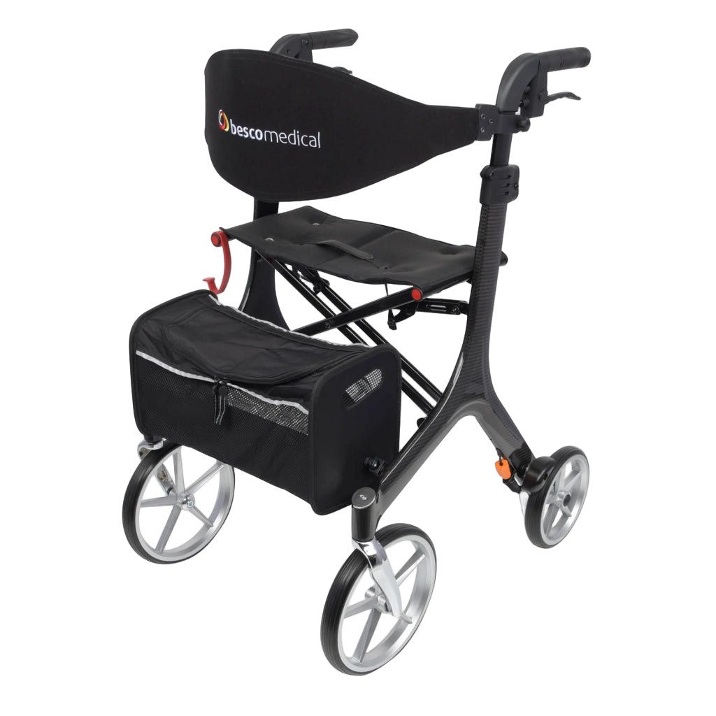 Besco Medical Carbon Rollator in schwarz