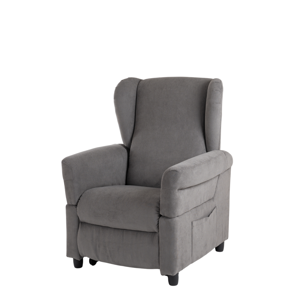 Klassischer Ohrensessel in dunkler Farbe mit hoher Rückenlehne, gepolsterten Armlehnen und bequemer Sitzfläche – ein eleganter und zeitloser Relaxsessel für stilvolles Wohnen.