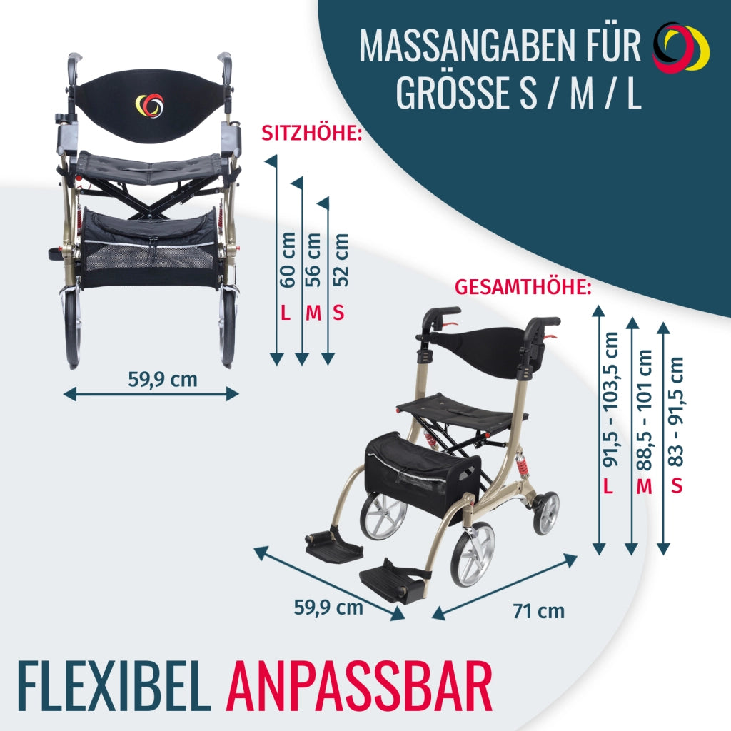 Leichtgewichtrollator Besco Medical Spring Vario