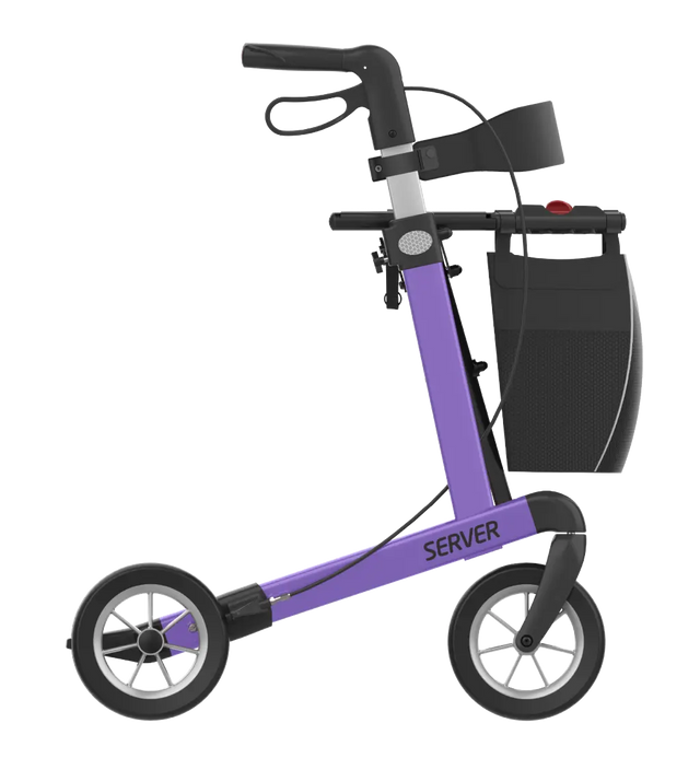 Rehasense Leichtgewicht-Rollator Server aus Aluminium in Violett - Seitenansicht