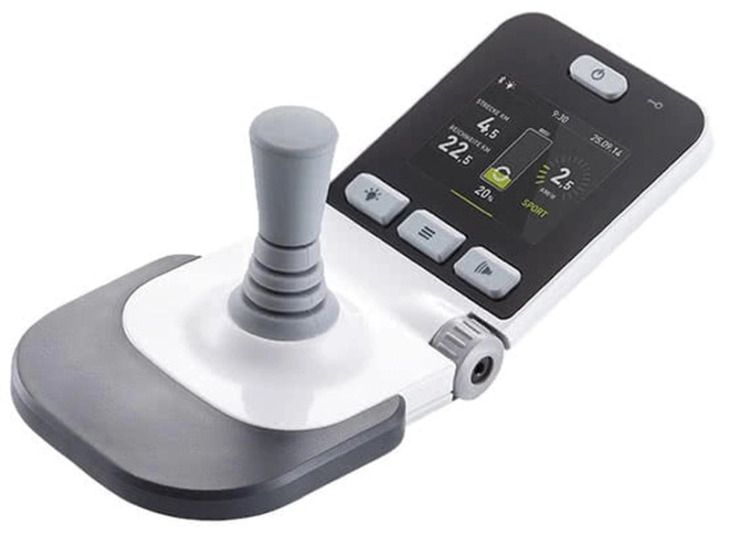 Bediengerät mit Joystick für den Alber e-fix E35 – Farbdisplay mit Fahrdatenanzeige, ergonomisches Design zur intuitiven Steuerung des elektrischen Rollstuhlantriebs