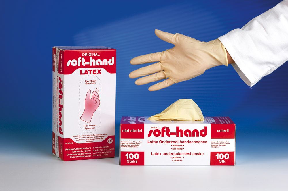 SOFT-Hand Latex puderfrei Einmalhandschuh